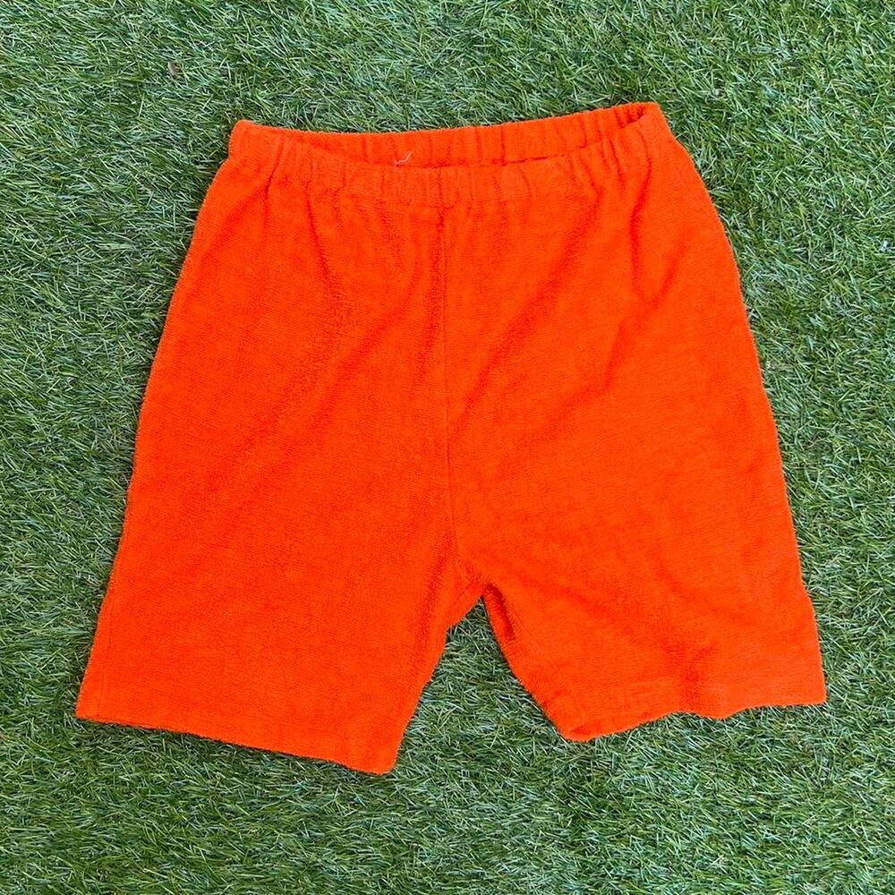 Vintage Orange Red Terry Cloth Shorts